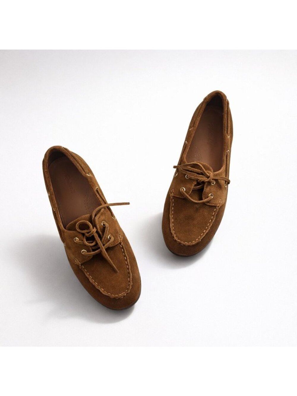 Madewell The Jamie Boat Shoe Women’s 9M Dried Acorn Suede NWOB Extra Laces - Picture 16 of 16